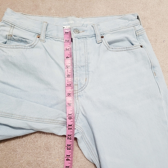 Old Navy High Rise Slouchy Straight Jeans Light Wash 100% Cotton Women’s Size 4 - Picture 8 of 13